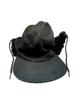 C.C. Filson Medium Double Mackinaw Double Flap Wool Cap Shearling Black